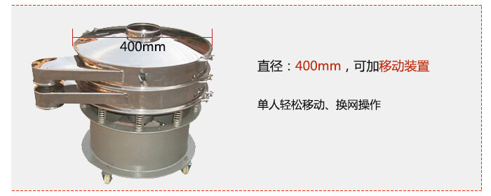 效率高：效率高，設(shè)計精巧耐用，任何分類，粘液均可的篩分。操作簡單：換網(wǎng)容易，操作簡單，清洗方便。網(wǎng)孔不堵塞：網(wǎng)孔不堵塞，粉末不飛揚，可篩至400目或0.028mm，連續(xù)作業(yè)：雜質(zhì)，粗料自動排出，可以連續(xù)作業(yè)。