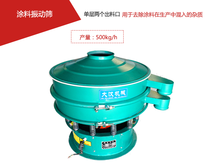 涂料屬于普通不易發(fā)生反應(yīng)的物料，所以涂料振動(dòng)篩采用的是碳鋼材質(zhì)。