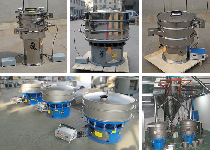 加高式超聲波旋振篩，碳鋼+不銹鋼式超聲波旋振篩，全不銹鋼式超聲波旋振篩，全碳鋼式超聲波旋振篩。